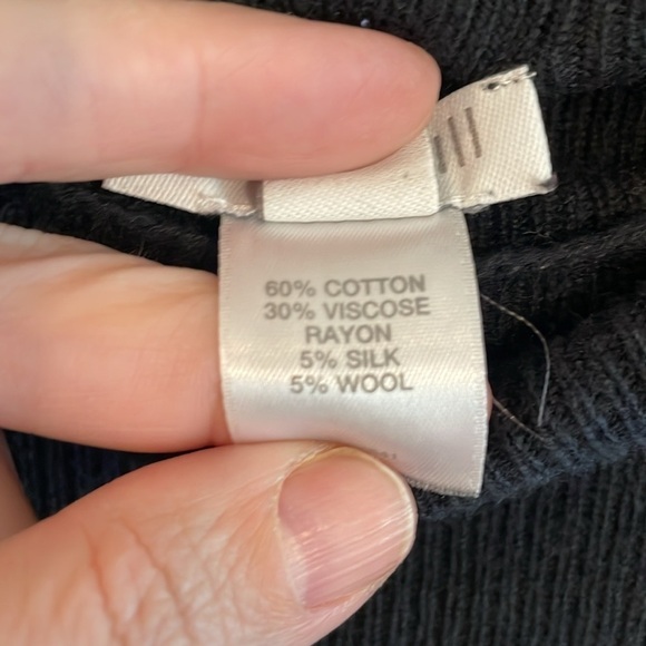 J. Jill Women’s Silk Wool Blend Sweater Medium Black Mock Neck Quiet Luxury - Picture 9 of 13